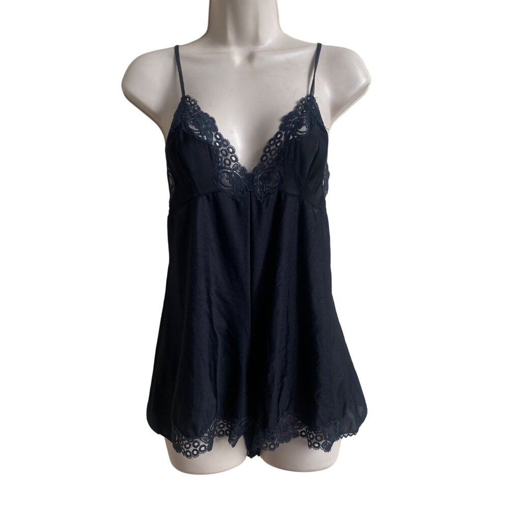 Vintage 80s Prestige Black Lace Trim Romper Lingerie  Small Women South Africa‎ - Picture 6 of 11